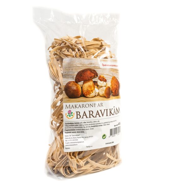 Mājas makaroni ar baravikām 